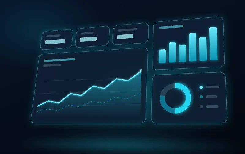 A live analytics dashboard with call volume, outcome and sentiment charts